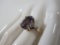 Kabana Sterling Silver Scrolled Ring with Amethyst Gemstone, size 8.75, 5.5 g total weight