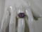 Sterling Silver Ring with Amethyst Gemstones, size 7.75, 6.5 g total weight