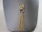 Sterling Silver Panther Head Tassel Necklace by Silver Style, gold tone, 15.5 g total weight