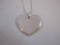 Sterling Silver Necklace with Silver Druzy Crystal Heart Pendant, 21.4 g total weight