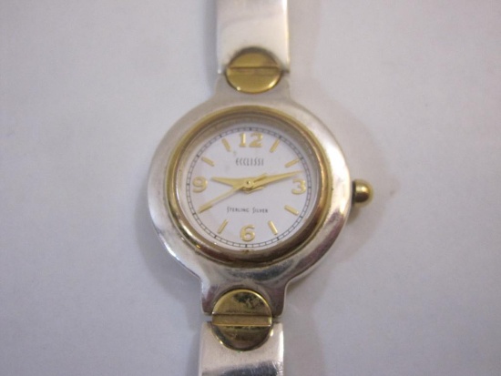 Sterling Silver Ecclissi Two Tone Woman's Watch, 44.5 g