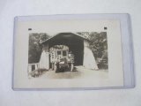 Vintage Postcard of Covered Bridge With Old Truck, 2oz