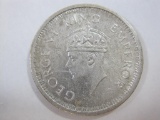 British India 1944 One Rupee Coin, 50% Silver