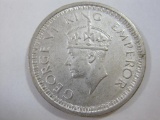 British India 1944 One Rupee Coin, 50% Silver