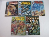 Five Conan Magazines, Includes Savage Sword of Conan Vol 1 Nos. 25, 34, 36-37 1977-78 and Conan Saga