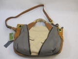 OrVANY Pebble Leather Color Block Satchel with branded storage bag, 1 lb