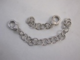 Two Sterling Silver Judith Ripka Necklace Extenders with branded pouch and box, 2 oz