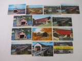 Postcards of New Brunswick Covered Bridges, including Parkersburg Ladoga, Shelby County, Mecca Park
