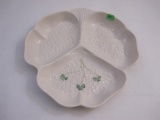 Belleek Everyday Shamrock Three Compartment Serving Dish, 1 lb