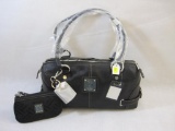 New Tignanello Black Leather Purse with Wristlet, 2 lbs 12 oz