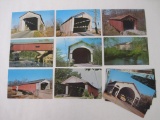 Postcards of Indiana Covered Bridges, including Parkersburg Ladoga, Shelby County, Mecca Park