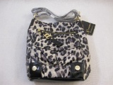 New B Makowsky Leopard Print and Patent Leather Purse with branded storage bag, 1 lb 4 oz