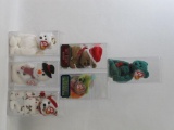 Beanie Babies in Acrylic Display Cases, 1990's Teddy Bears and Snowman, 5lbs