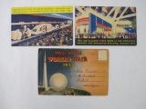 1939 New York World's Fair Postcard Booklet Plus Two Firestone World's Fair Postcards, See Photos