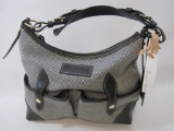 Dooney and Bourke Leather Accented Medium Lucy Pocketbook, New in Black, 3lbs