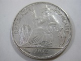 1902 French Indo-China Silver Piastre Coin, 26.9 g