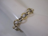 Two-Tone Sterling Silver Link Bracelet, 21.5 g