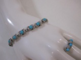 Sterling Silver and Turquoise Bracelet and Ring Set (size 6.75), 12.8 g total weight