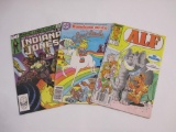 Three Comic Books: The Further Adventures of Indiana Jones No. 2 (Feb 1983), Alf No. 5 (July 1988),