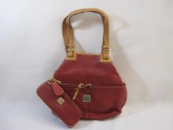 New Dooney & Bourke Crimson Red Convertible Shopper Purse with branded storage bag, 2 lbs 10 oz
