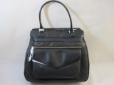 New Isaac Mizrahi Live Tote and Umbrella, Black Pebble and Patent Leather with branded storage bag,