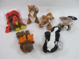 Ty Beanie Babies, Includes Six Beanie Babies Including Nuts, Sly, Gobbles and More, 1.5lbs