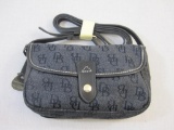 New Dooney & Bourke Charcoal w/ Black Small East/West Crossbody Purse with Flap, 11 oz