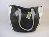 New OrYANY Black and Stone Pebble Leather Purse with branded storage bag, 2 lbs 12 oz
