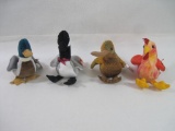 Ty Beanie Babies, Includes Four Beanie Babies Including Beak, Jake, Strut and More, 1lb