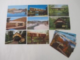 Postcards of New Hampshire Covered Bridges, including Franconia Notch, Woodstock, Waterloo NH, and