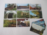 Postcards of New Hampshire Covered Bridges, including Albany, Woodstock, Bath NH, and Others, approx