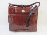 Lee Sands Eel Skin Burgundy Purse and Wallet, 1 lb 11 oz