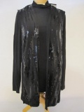 New Bob Mackie Black Sequin Sweater, size large, 1 lb 5 oz