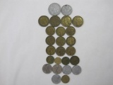 Coins of France Includes 1943 Aluminum 1 Franc, 1944 Aluminum 2 Francs, 1970 10 Centimes 1951 20