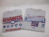 Two NY Giants T-shirts including 2007 NFC Conference Champions, size large, 1 lb 1 oz