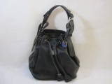 Dooney & Bourke Black Drawstring Purse with Adjustable Strap and branded storage bag, see pictures
