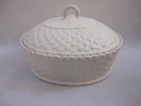 Belleek Everyday Basketweave Covered Serving Dish, new in box, 3 lbs 11 oz