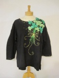 New Quaker Factory Irish St. Patrick's Day Shirt-black with shamrocks, size large, 10 oz