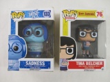 Two Pop! Vinyl Figures, Including Sadness 133 From The Disney Pixar Movie Inside Out and Tina