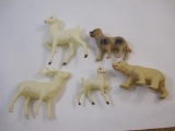 Vintage Molded Plastic Animals, see pictures AS IS, 2 oz