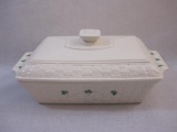 New Belleek Everyday Shamrock Basketweave Rectangular Covered Casserole Dish, 7 lbs