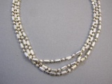 Sterling Silver Three-Strand Necklace, made in Italy, 27.6 g