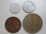 Four Asian Coins includes 1940 China Republic 1 Fen, 1955 China Nationalist 1 Chio, 1944 Us