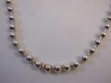 Sterling Silver Ball Chain Necklace, 41.1 g