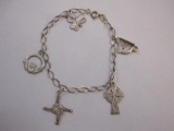 Sterling Silver Irish Charm Bracelet, 6.7 g