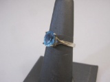 Sterling Silver Ring with Blue Gemstone, size 7, 2.8 g total weight