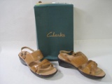 Clarks Active Air BaublesQ Light Brown Leather Sandals, Women's Size 9W, New in Box, 2 lbs