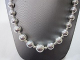 Large Sterling Silver Ball Necklace, 58.3 g