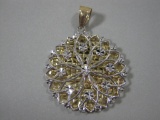 Sparkling 14K Gold Multi-Layered Pendant, 4.9 g