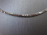 14K White Gold Linked Box Chain Necklace, 4.3 g